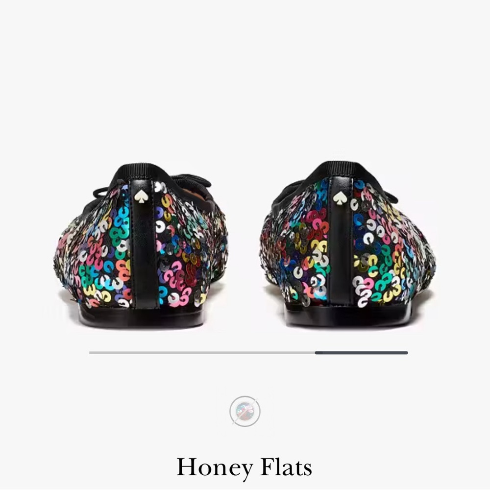 Kate Spade Honey Flats Rainbow Sequin 8.5 - Picture 2 of 9